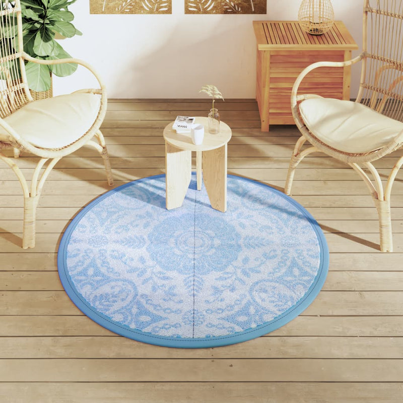 Afbeelding laden in galerijviewer, Vidaxl buitenkleed arakil ø120 cm polypropeen babyblauw
