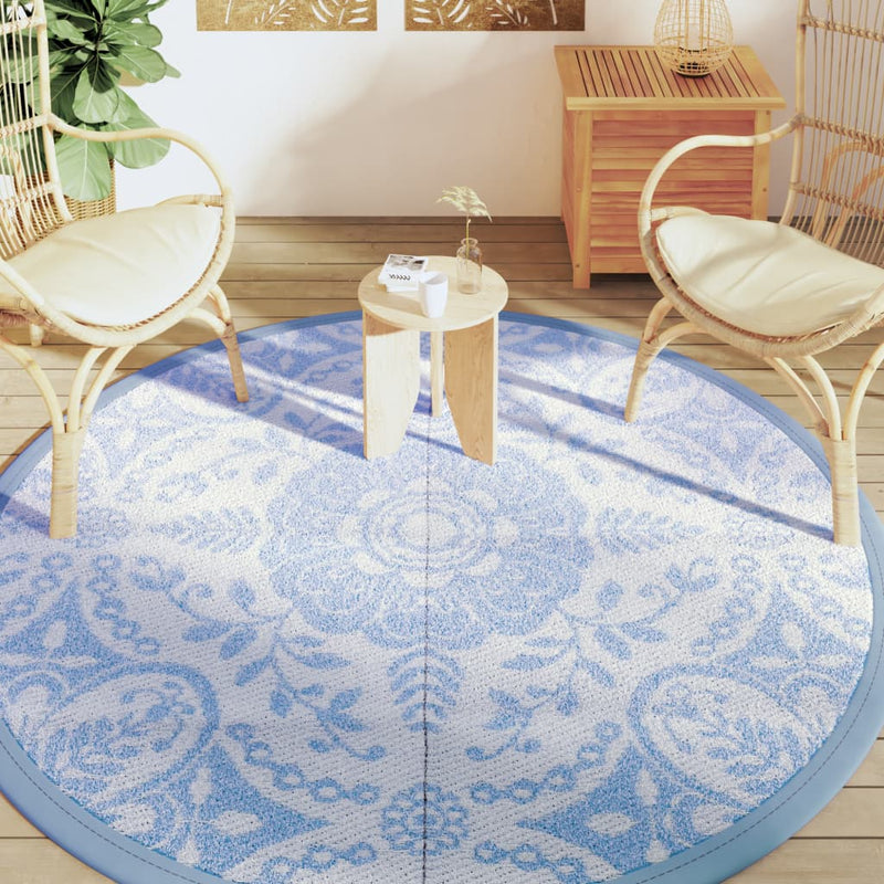 Afbeelding laden in galerijviewer, Vidaxl buitenkleed arakil ø200 cm polypropeen babyblauw
