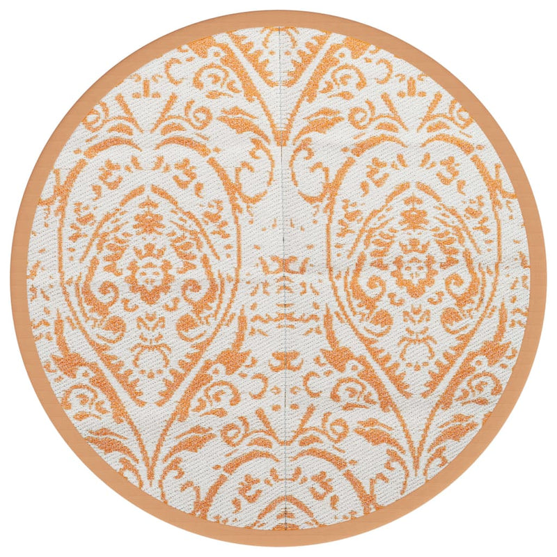 Afbeelding laden in galerijviewer, Vidaxl buitenkleed arakil ø120 cm polypropeen oranje en wit
