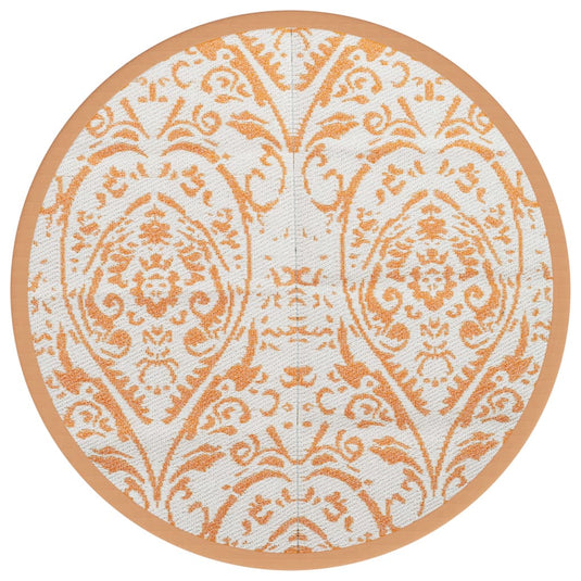 Vidaxl buitenkleed arakil ø120 cm polypropeen oranje en wit