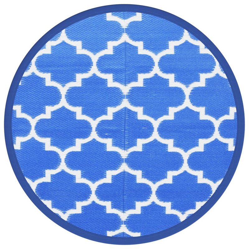 Afbeelding laden in galerijviewer, Vidaxl buitenkleed arakil ø120 cm polypropeen blauw
