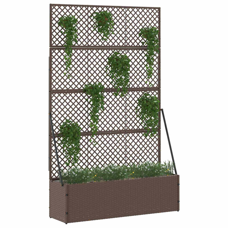 Afbeelding laden in galerijviewer, Vidaxl tuin bloempot bruin 105 x 30 x 170 cm metaal
