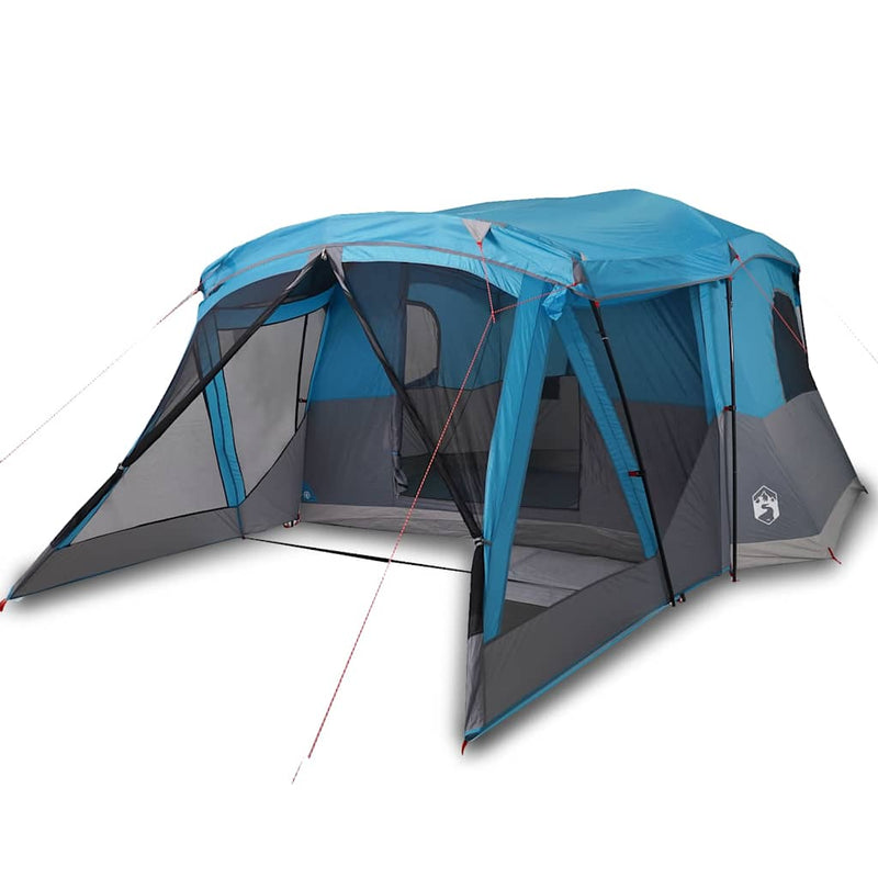 Afbeelding laden in galerijviewer, Vidaxl tent met luifel 4-persoons waterdicht blauw
