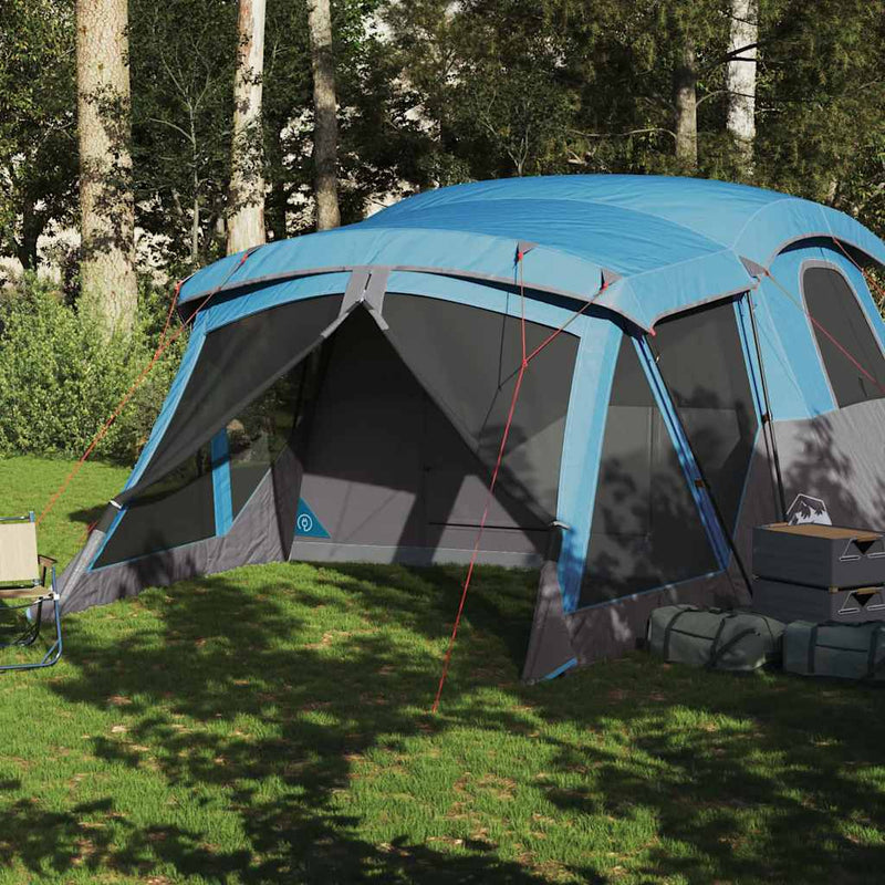 Afbeelding laden in galerijviewer, Vidaxl tent met luifel 4-persoons waterdicht blauw
