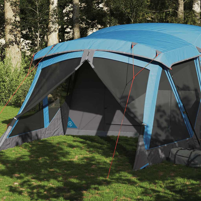 Afbeelding laden in galerijviewer, Vidaxl tent met luifel 4-persoons waterdicht blauw
