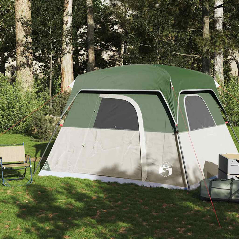 Afbeelding laden in galerijviewer, Vidaxl tent 4-persoons waterdicht groen

