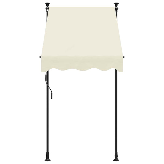 Vidaxl luifel uittrekbaar 100x150 cm stof en staal crèmekleurig