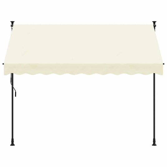 Vidaxl luifel uittrekbaar 300x150 cm stof en staal crèmekleurig