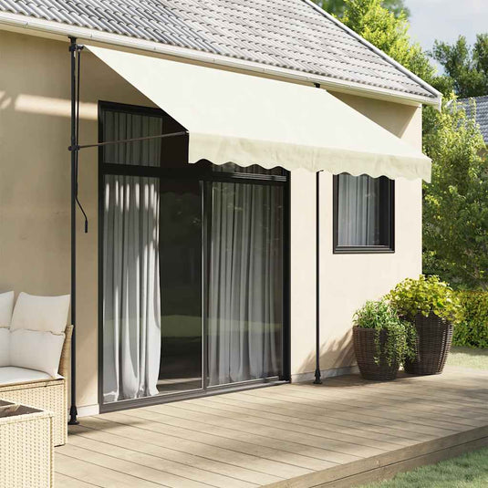 Vidaxl luifel uittrekbaar 300x150 cm stof en staal crèmekleurig
