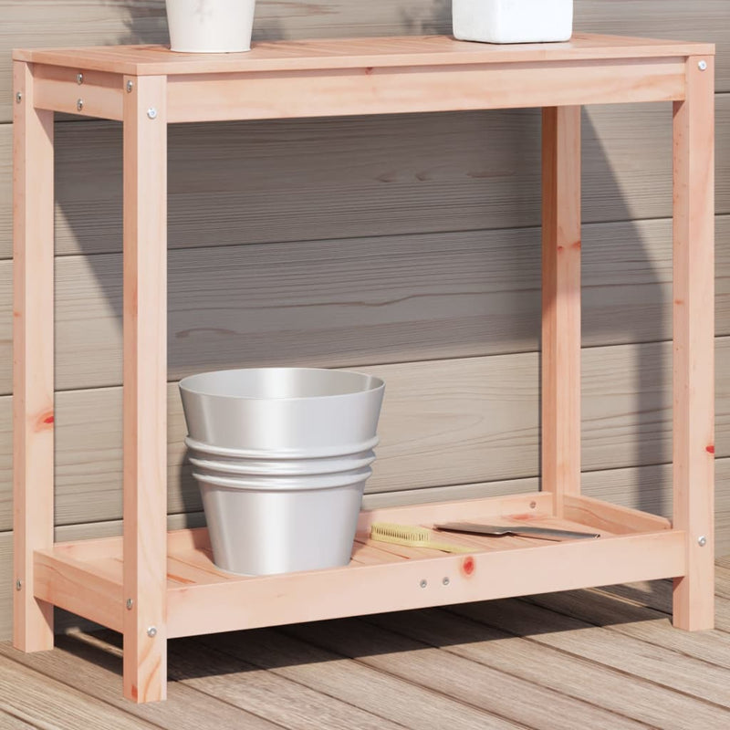 Afbeelding laden in galerijviewer, Vidaxl oppottafel met schap 82,5x35x75 cm massief douglashout
