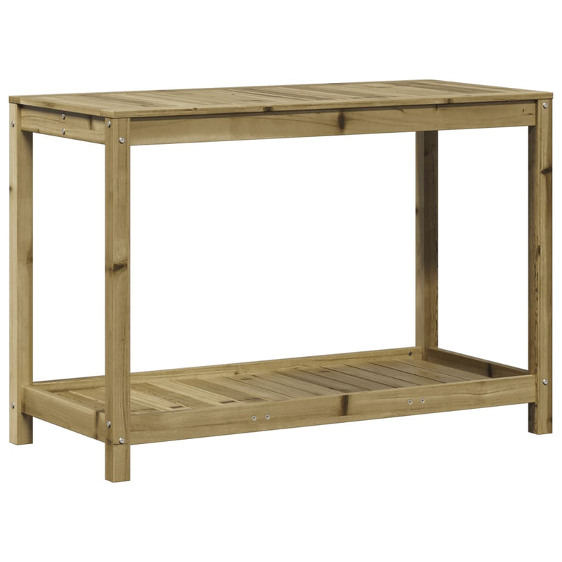 Afbeelding laden in galerijviewer, Vidaxl oppottafel met schap 108x50x75 cm geïmpregneerd grenenhout
