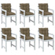 Vidaxl stoelkussens 6 st lage rug 100x50x7 cm stof gemêleerd taupe