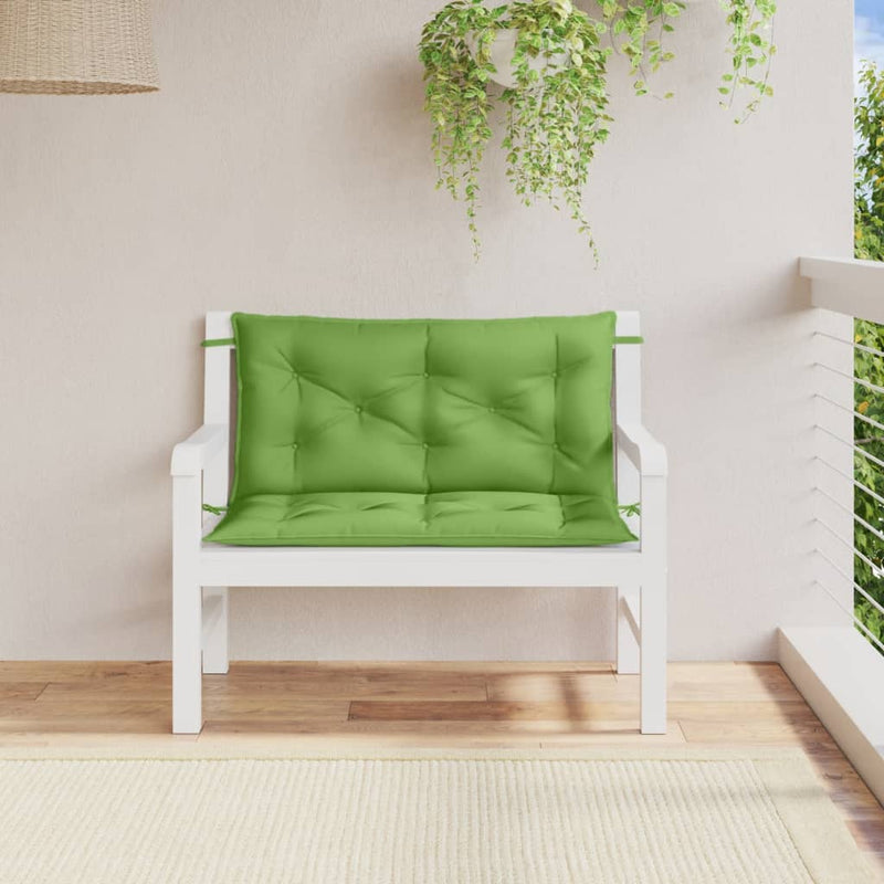 Afbeelding laden in galerijviewer, Vidaxl tuinbankkussens 2 st 100x50x7 cm stof gemêleerd groen
