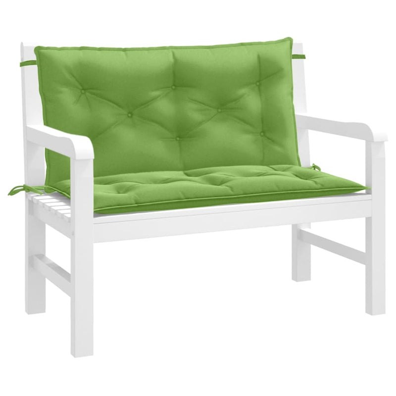 Afbeelding laden in galerijviewer, Vidaxl tuinbankkussens 2 st 100x50x7 cm stof gemêleerd groen
