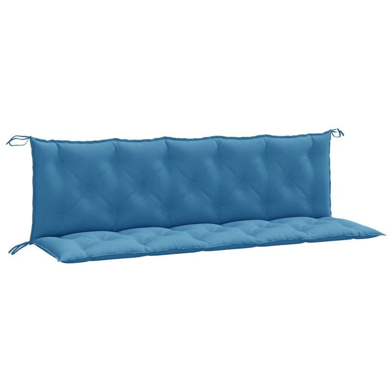 Afbeelding laden in galerijviewer, Vidaxl tuinbankkussens 2 st 180x50x7 cm stof gemêleerd blauw

