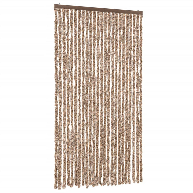 Afbeelding laden in galerijviewer, Vidaxl vliegengordijn 100x220 cm chenille beige en donkerbruin
