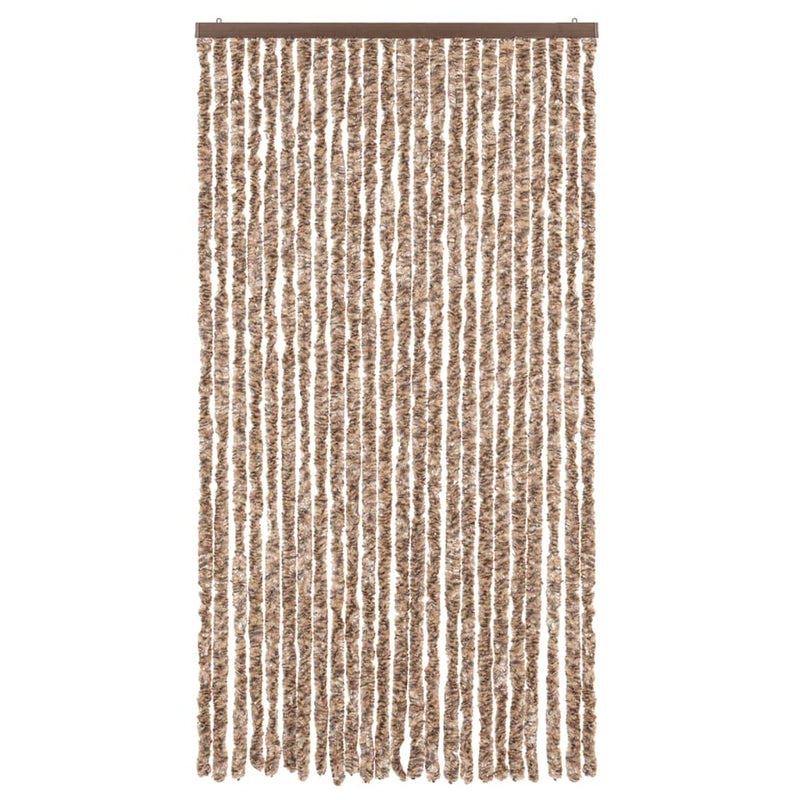 Afbeelding laden in galerijviewer, Vidaxl vliegengordijn 100x220 cm chenille beige en donkerbruin
