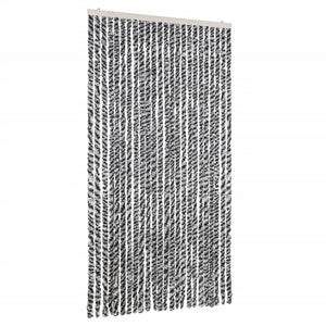 Vidaxl vliegengordijn 100x200 cm chenille grijs en zwart-wit