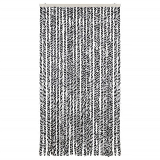 Vidaxl vliegengordijn 100x200 cm chenille grijs en zwart-wit