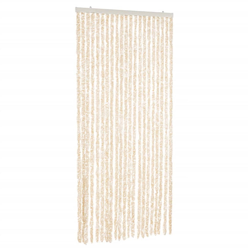 Afbeelding laden in galerijviewer, Vidaxl vliegengordijn 90x200 cm chenille beige en wit
