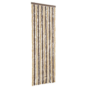 Vidaxl vliegengordijn 56x185 cm chenille donkerbruin en beige