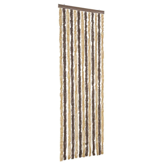 Vidaxl vliegengordijn 56x185 cm chenille donkerbruin en beige