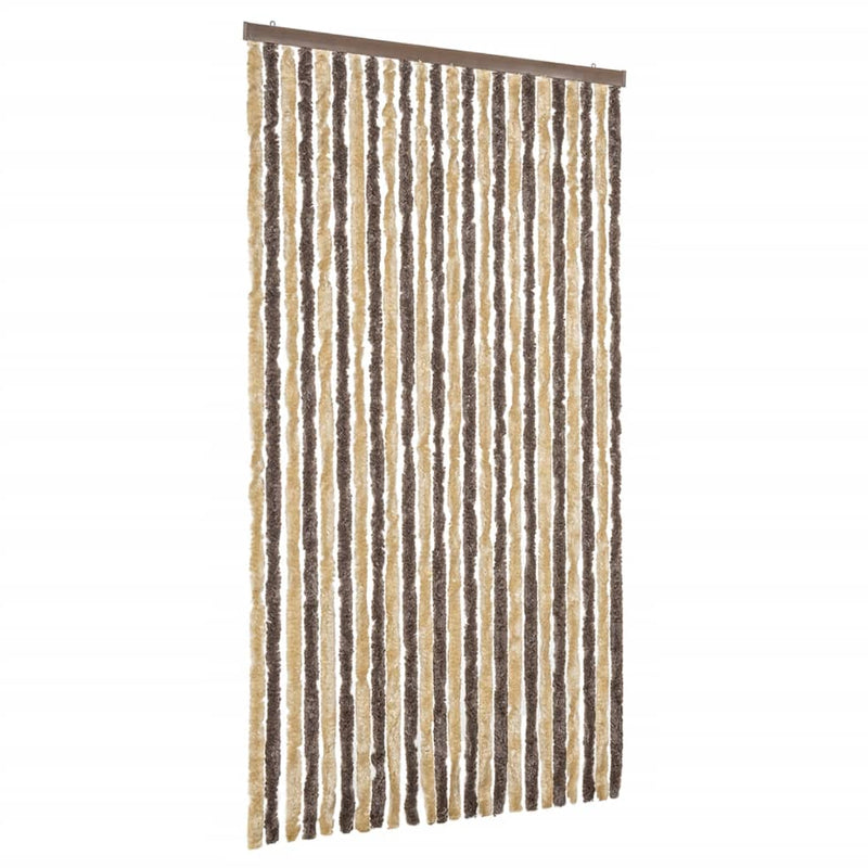 Afbeelding laden in galerijviewer, Vidaxl vliegengordijn 100x200 cm chenille donkerbruin en beige
