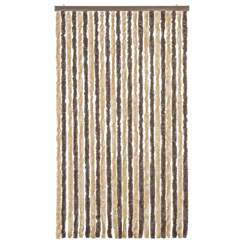 Afbeelding laden in galerijviewer, Vidaxl vliegengordijn 100x200 cm chenille donkerbruin en beige
