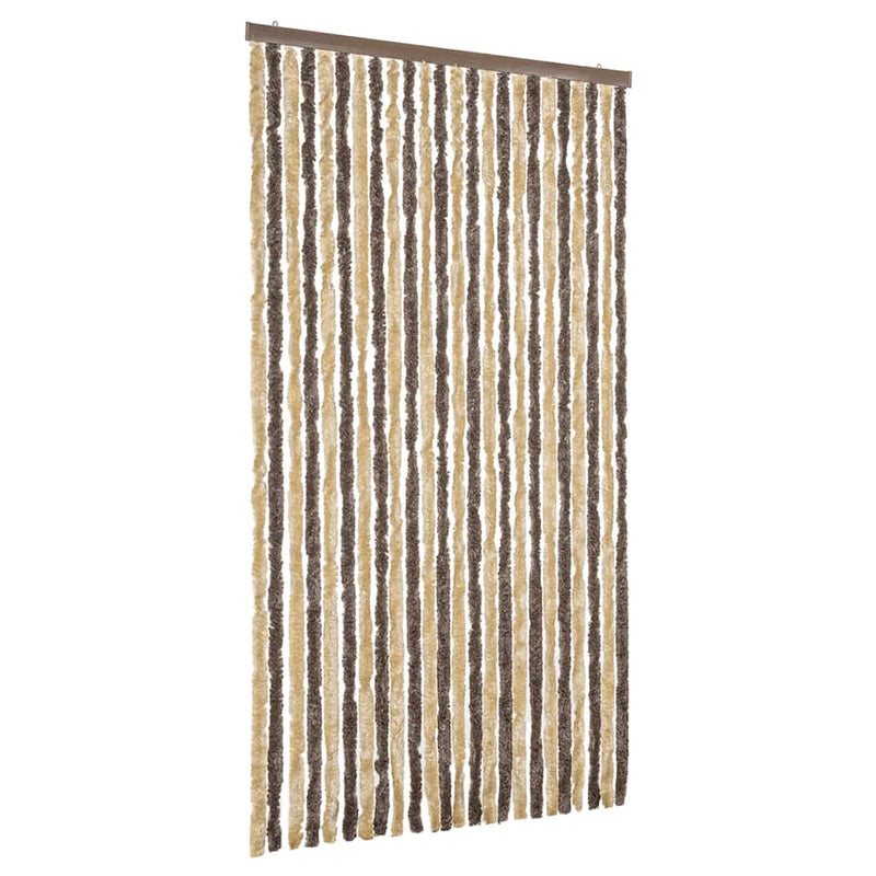 Afbeelding laden in galerijviewer, Vidaxl vliegengordijn 100x220 cm chenille donkerbruin en beige

