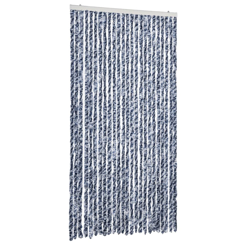 Afbeelding laden in galerijviewer, Vidaxl vliegengordijn 100x200 cm chenille blauw en wit
