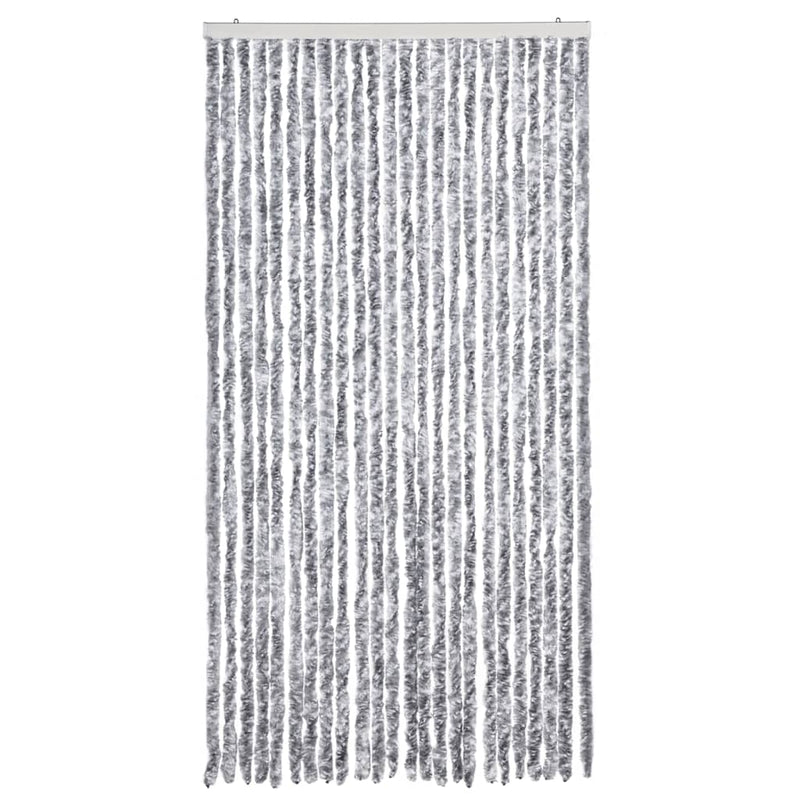 Afbeelding laden in galerijviewer, Vidaxl vliegengordijn 100x200 cm chenille wit en grijs
