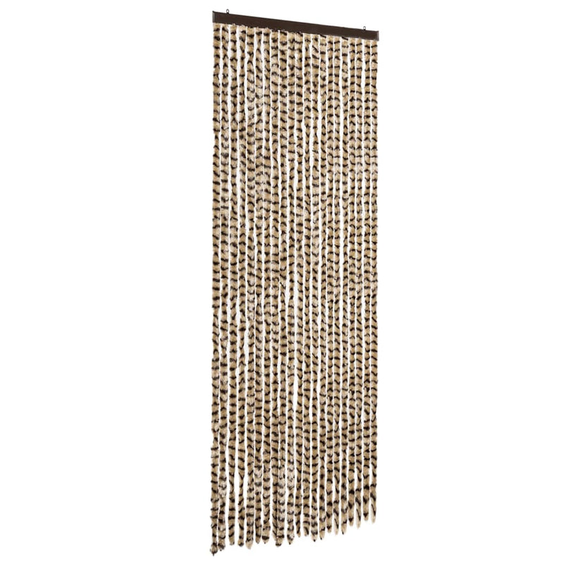 Afbeelding laden in galerijviewer, Vidaxl vliegengordijn 90x200 cm chenille beige en bruin
