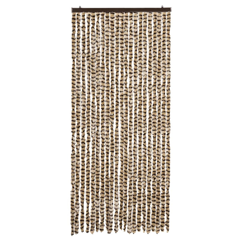 Afbeelding laden in galerijviewer, Vidaxl vliegengordijn 90x200 cm chenille beige en bruin
