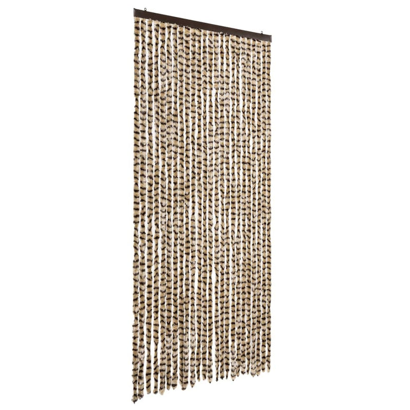 Afbeelding laden in galerijviewer, Vidaxl vliegengordijn 100x200 cm chenille beige en bruin
