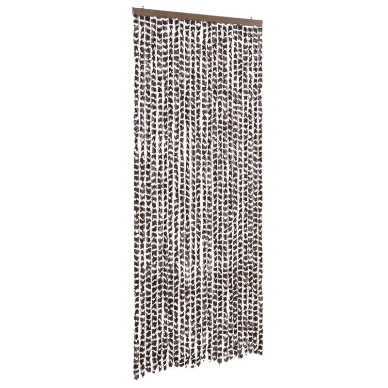 Afbeelding laden in galerijviewer, Vidaxl vliegengordijn 100x200 cm chenille bruin en wit

