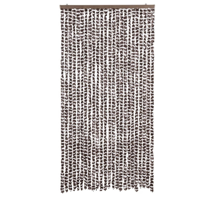 Afbeelding laden in galerijviewer, Vidaxl vliegengordijn 100x200 cm chenille bruin en wit
