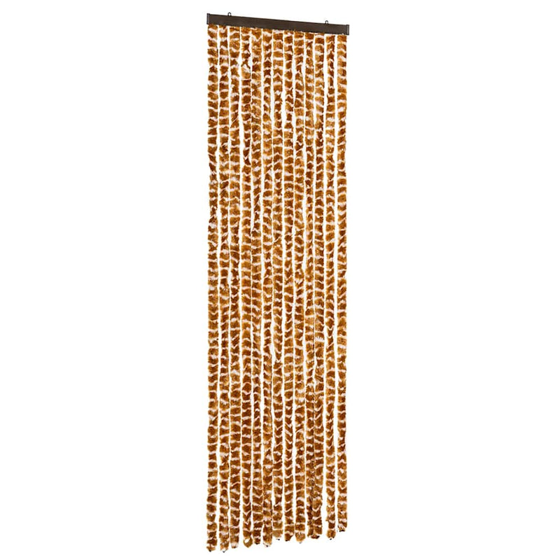 Afbeelding laden in galerijviewer, Vidaxl vliegengordijn 56x200 cm chenille okerkleurig en wit
