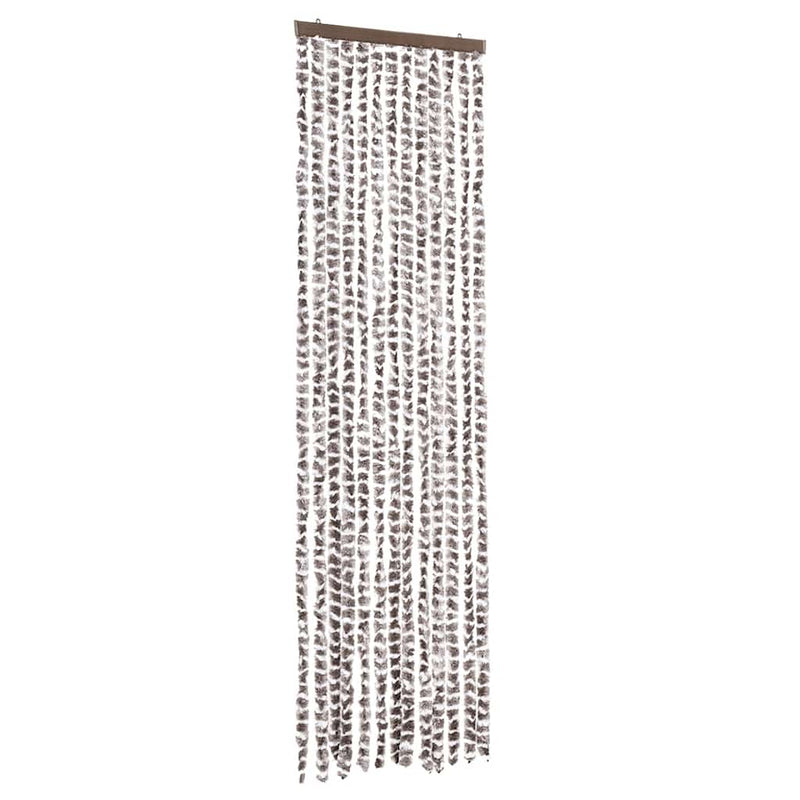 Afbeelding laden in galerijviewer, Vidaxl vliegengordijn 56x200 cm chenille taupe en wit
