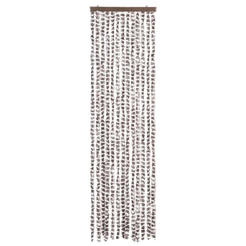 Afbeelding laden in galerijviewer, Vidaxl vliegengordijn 56x200 cm chenille taupe en wit
