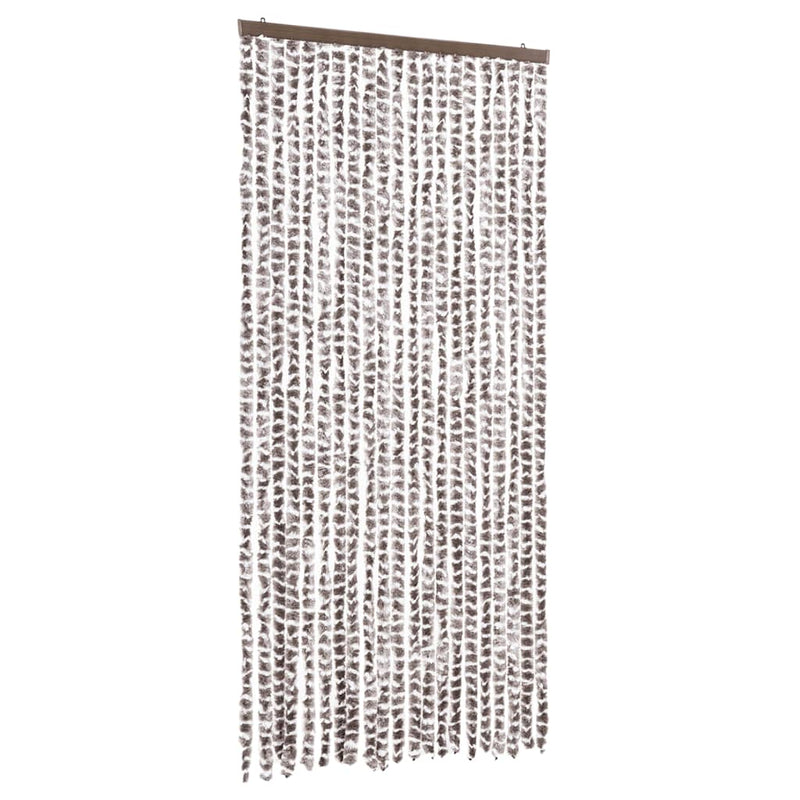 Afbeelding laden in galerijviewer, Vidaxl vliegengordijn 90x200 cm chenille taupe en wit
