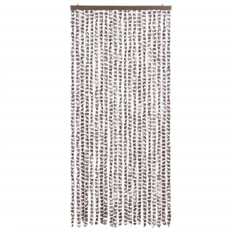 Afbeelding laden in galerijviewer, Vidaxl vliegengordijn 90x200 cm chenille taupe en wit
