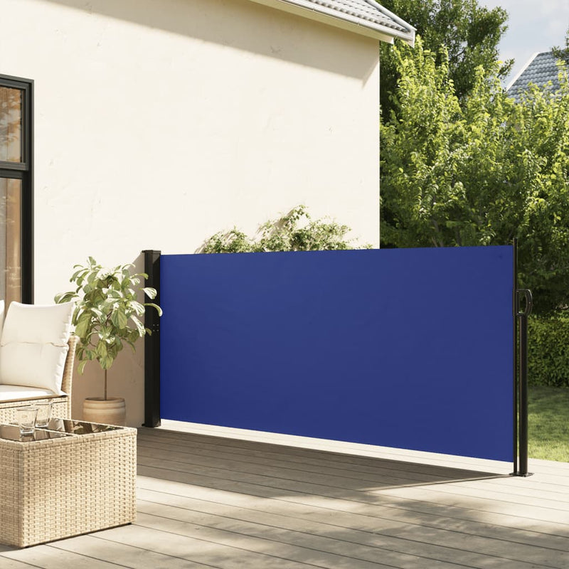 Afbeelding laden in galerijviewer, Vidaxl windscherm uittrekbaar 140x300 cm blauw
