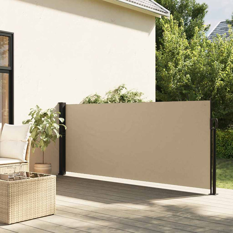 Afbeelding laden in galerijviewer, Vidaxl windscherm uittrekbaar 140x300 cm beige
