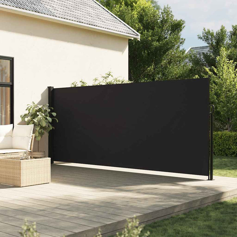 Afbeelding laden in galerijviewer, Vidaxl windscherm uittrekbaar 180x300 cm zwart
