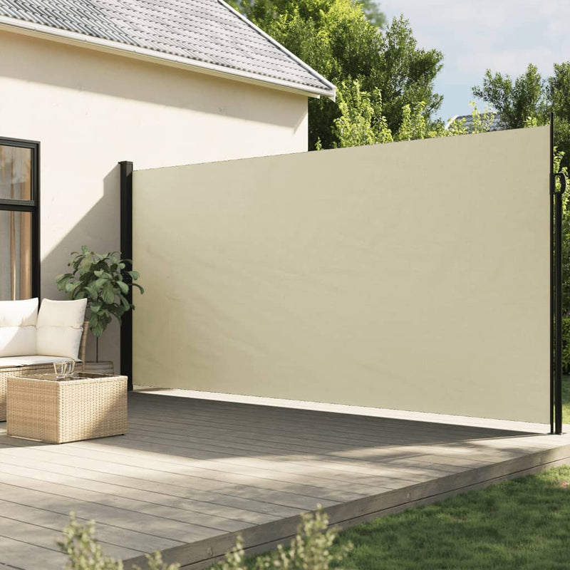 Afbeelding laden in galerijviewer, Vidaxl windscherm uittrekbaar 220x300 cm crèmekleurig
