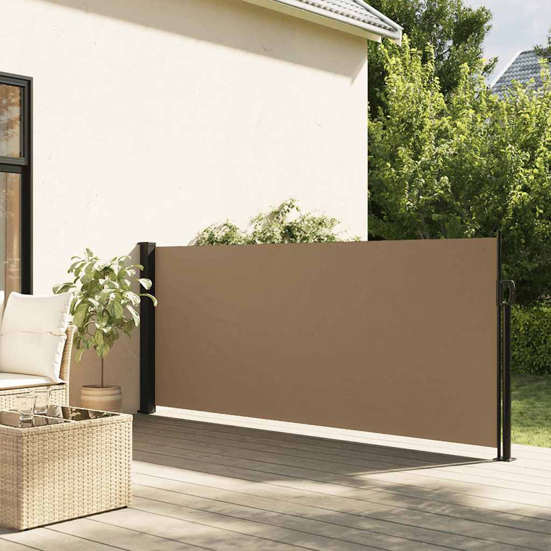 Afbeelding laden in galerijviewer, Vidaxl windscherm uittrekbaar 120x500 cm taupe
