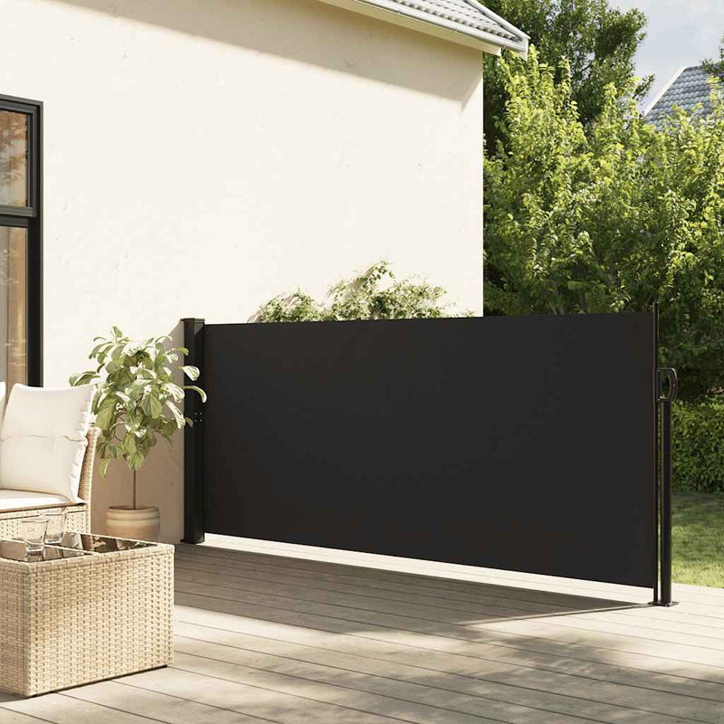 Afbeelding laden in galerijviewer, Vidaxl windscherm uittrekbaar 140x500 cm zwart
