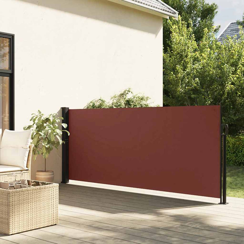Afbeelding laden in galerijviewer, Vidaxl windscherm uittrekbaar 140x500 cm bruin
