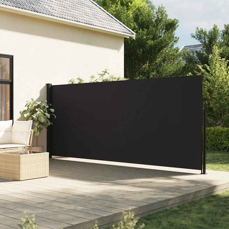 Afbeelding laden in galerijviewer, Vidaxl windscherm uittrekbaar 180x500 cm zwart
