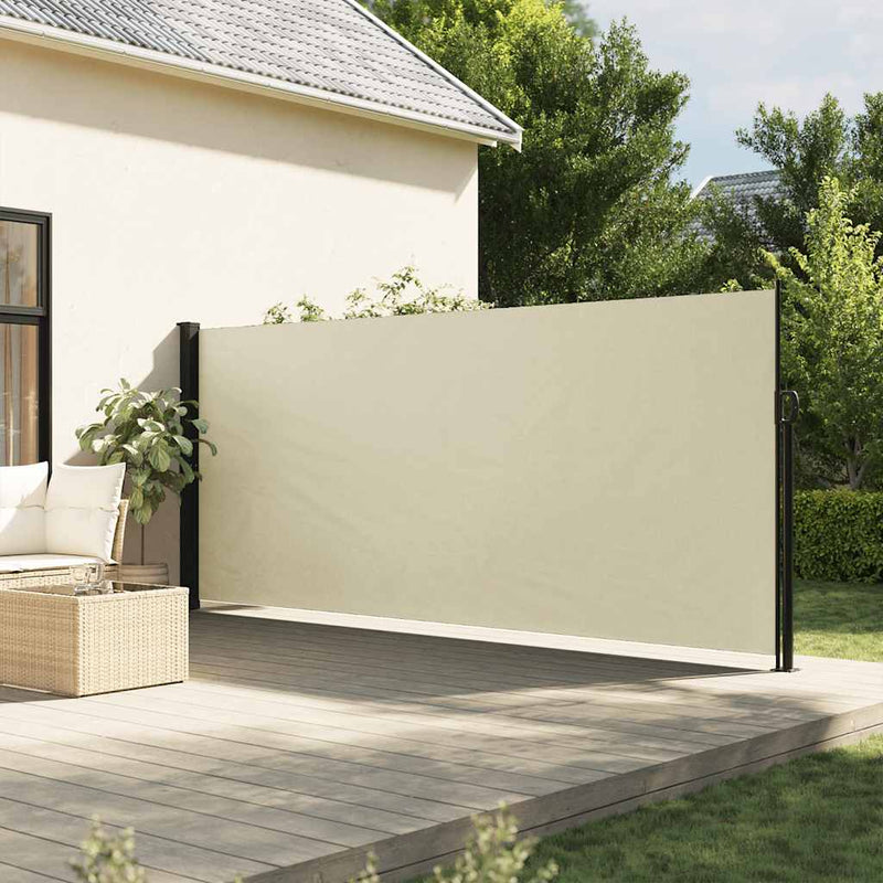 Afbeelding laden in galerijviewer, Vidaxl windscherm uittrekbaar 180x500 cm crèmekleurig
